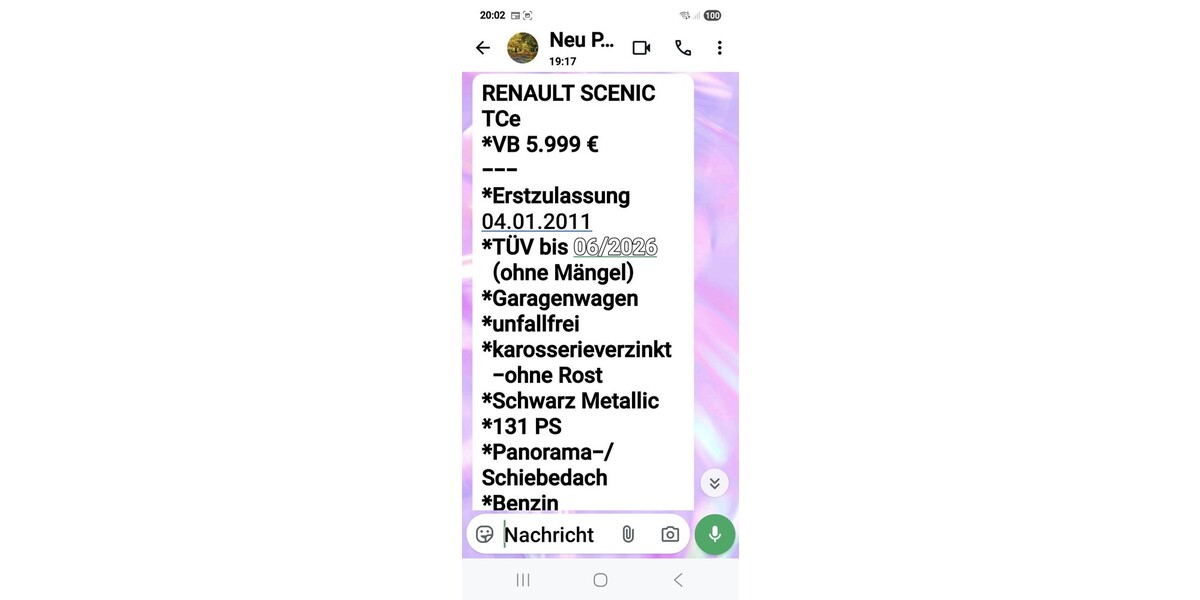 Renault Scenic 58.000 km 5.800 &euro; Böblingen 71032