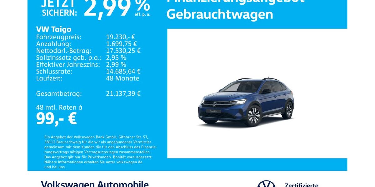 VW Taigo 18.424 km 18.930 &euro; Stuttgart-Wangen 70188