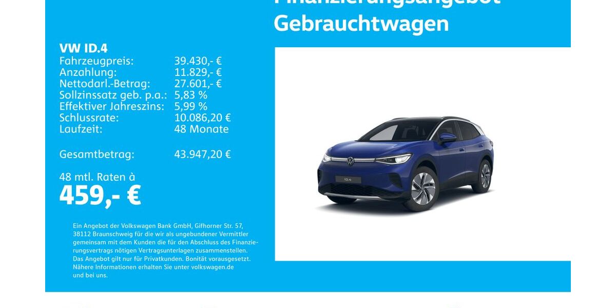 VW ID.4 9.604 km 38.930 &euro; Stuttgart-Wangen 70188
