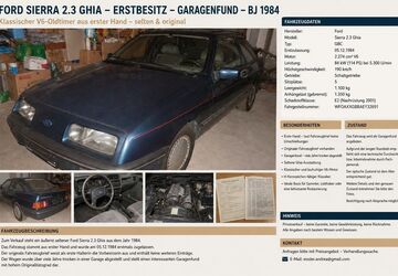 Ford Sierra 70.000 km 7.900 &euro; Mössingen 72116