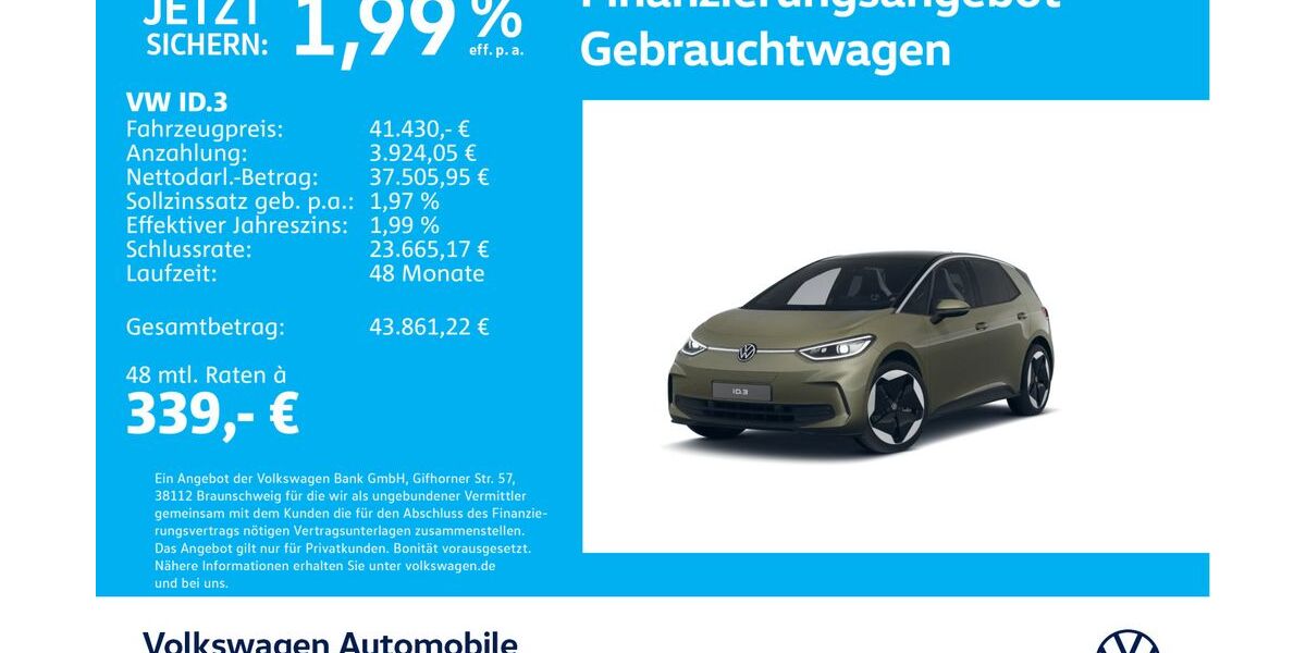 VW ID.3 5.058 km 40.930 &euro; Stuttgart-Wangen 70188