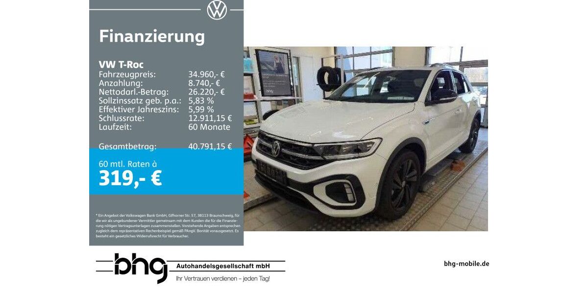 VW T-Roc 7.243 km 34.360 &euro; Mössingen 72116