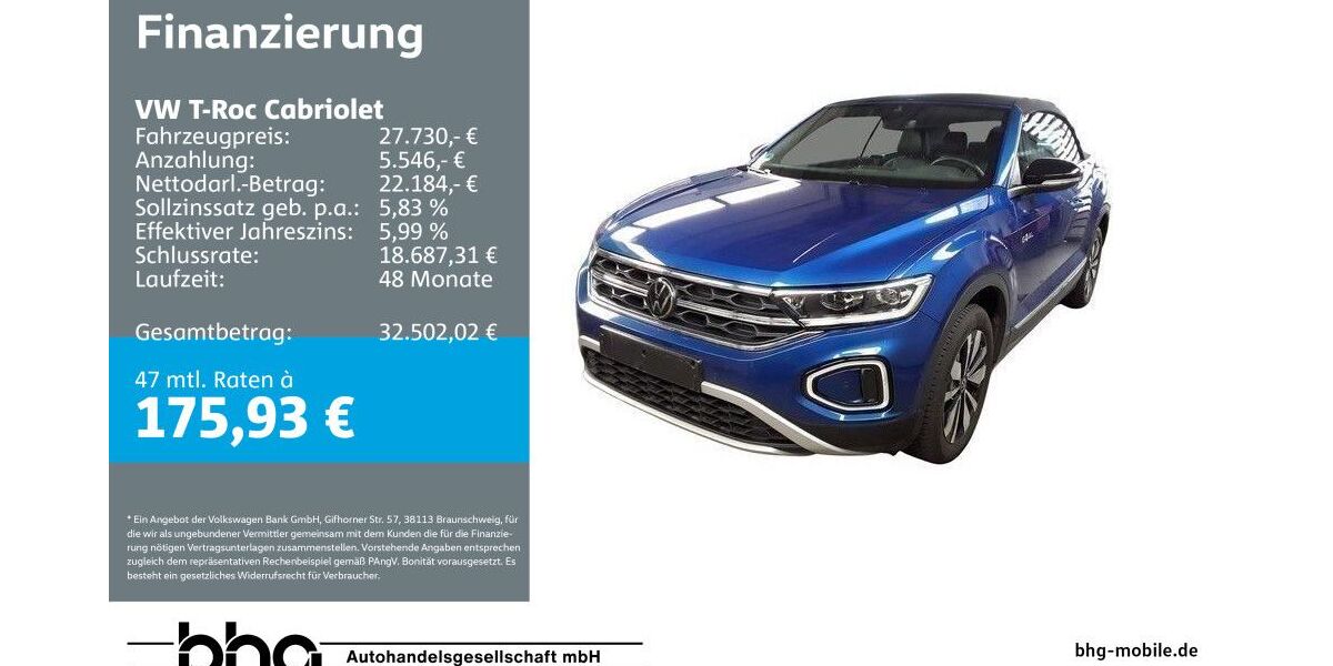 VW T-Roc 8.762 km 27.360 &euro; Reutlingen 72770