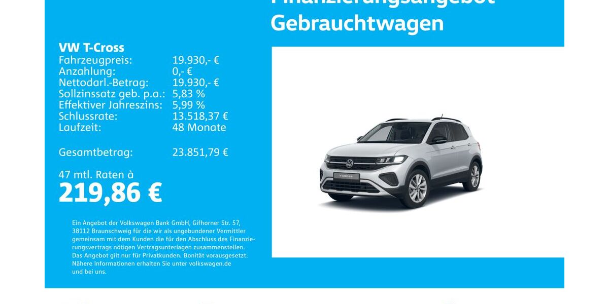 VW T-Cross 20.471 km 19.430 &euro; Stuttgart-Wangen 70188