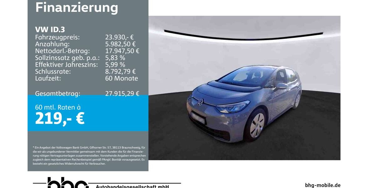 VW ID.3 42.138 km 23.930 &euro; Reutlingen 72770