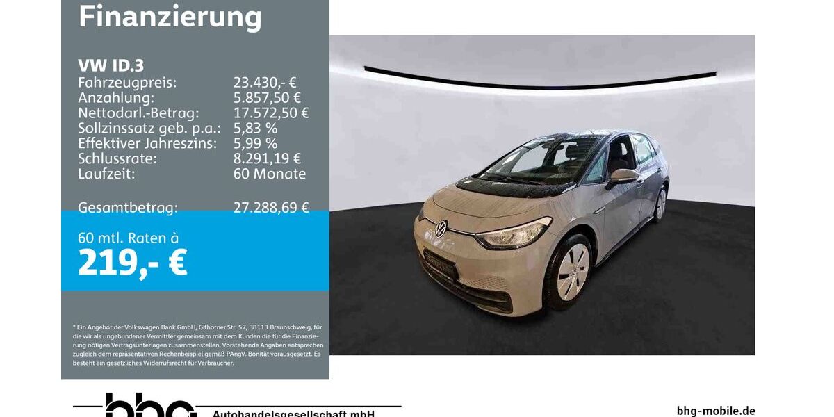 VW ID.3 30.525 km 23.430 &euro; Metzingen 72555