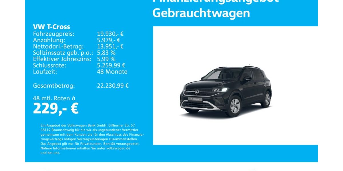VW T-Cross 11.619 km 19.930 &euro; Stuttgart-Feuerbach 70469