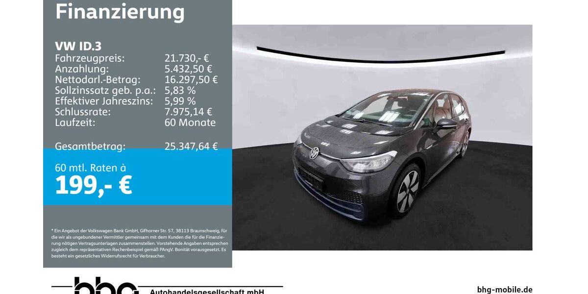 VW ID.3 27.883 km 21.730 &euro; Mössingen 72116