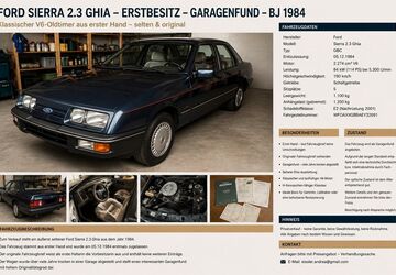Ford Sierra 70.000 km 7.490 &euro; Mössingen 72116