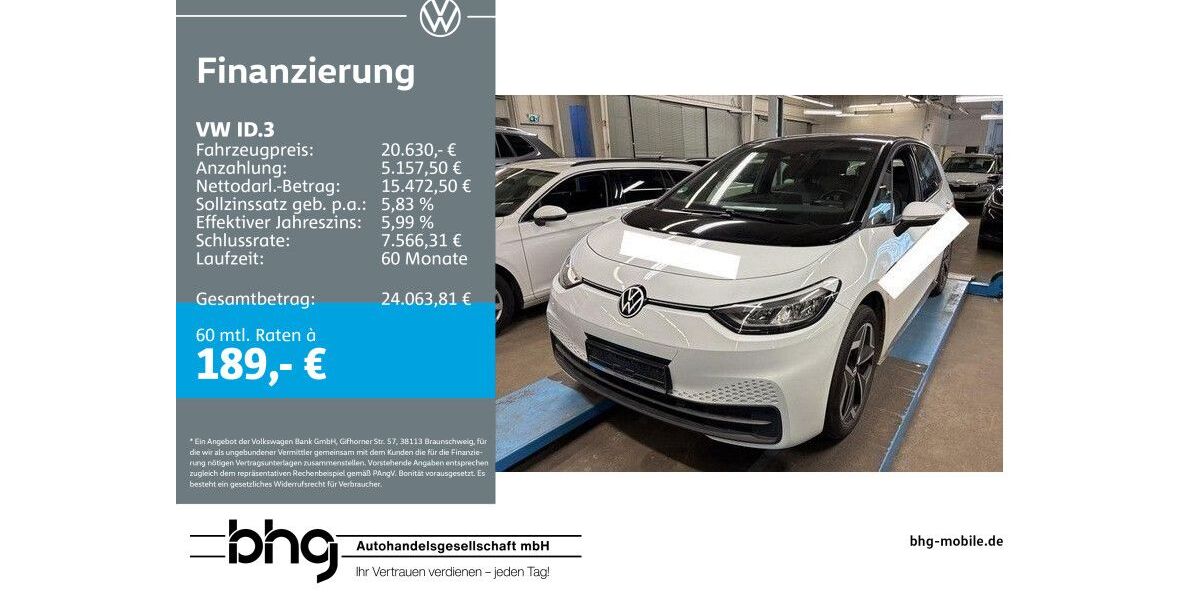 VW ID.3 44.405 km 20.630 &euro; Reutlingen 72770