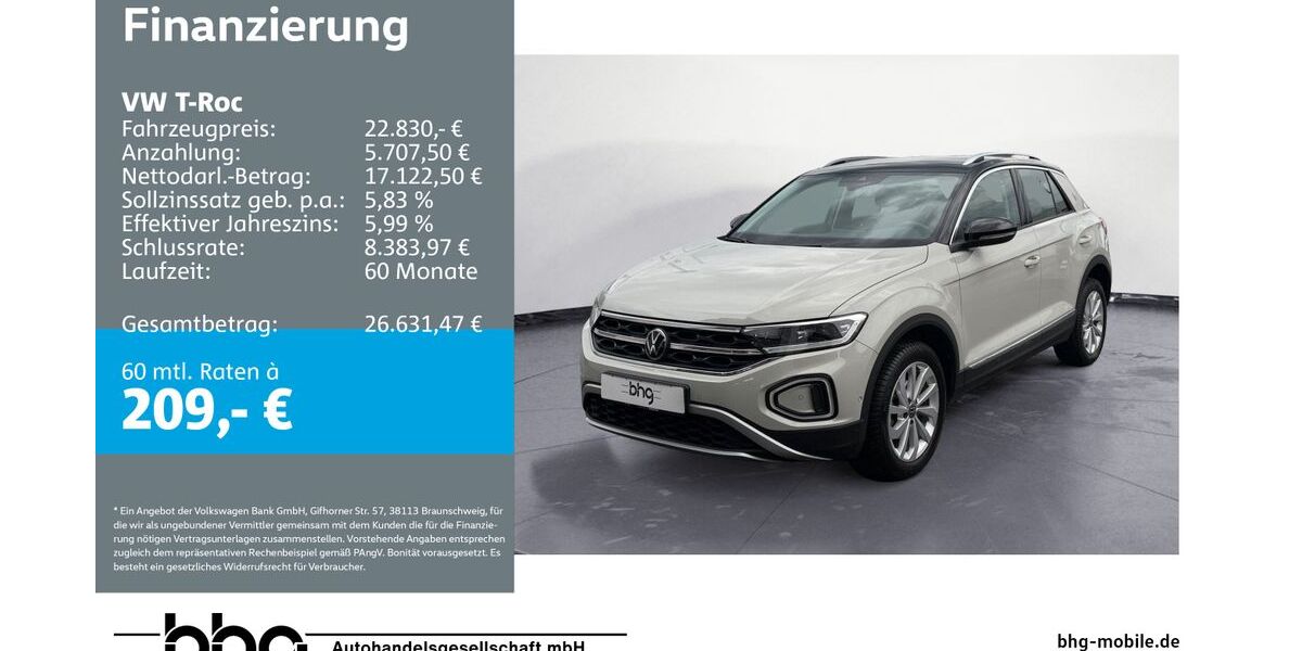VW T-Roc 23.565 km 22.830 &euro; Metzingen 72555