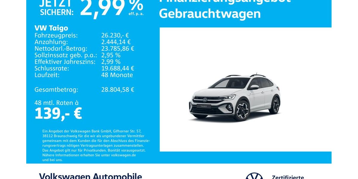 VW Taigo 27.120 km 25.930 &euro; Stuttgart-Wangen 70188